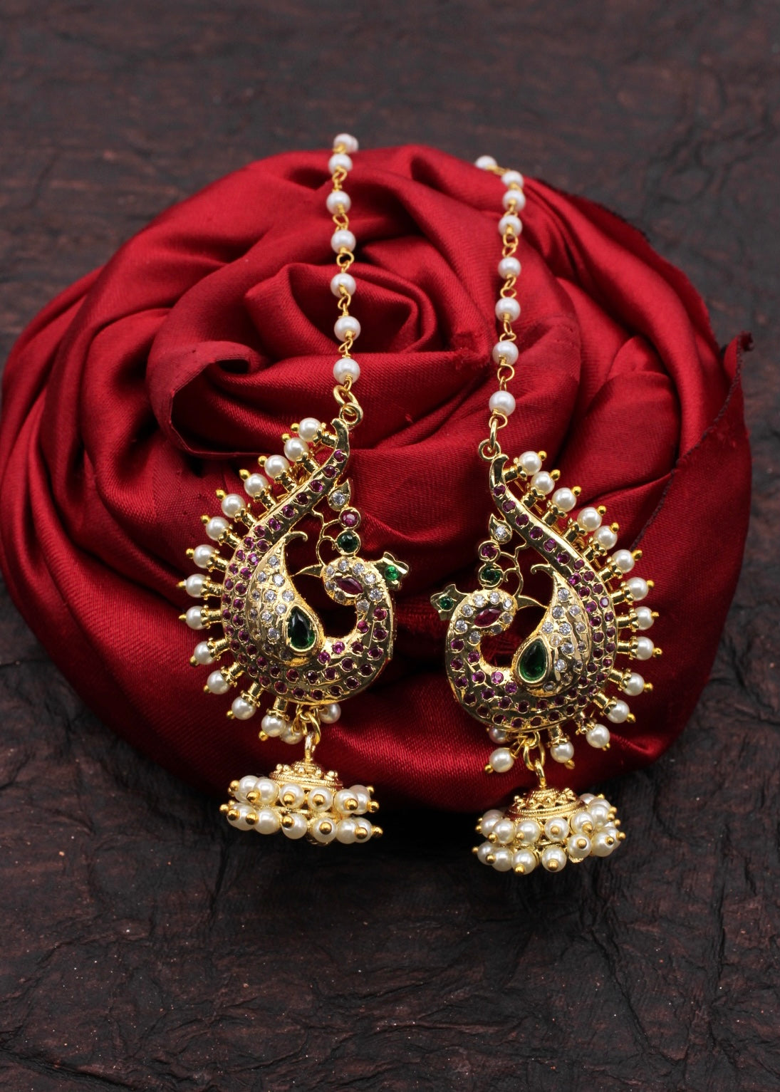 MAJESTIC PEACOCK EAR-CUFFS