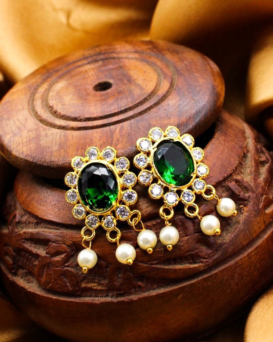 DESIGNER OVAL PEARL EARRINGS