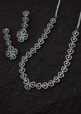 DAZZLING SILVER FINISH NECKLACE