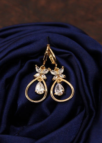 Buy 1 Gram Gold Unique Pattern Best Quality Party Wear Black Stone Earrings  Online