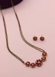 DIA MANGALSUTRA WITH PINK STONE PENDENT
