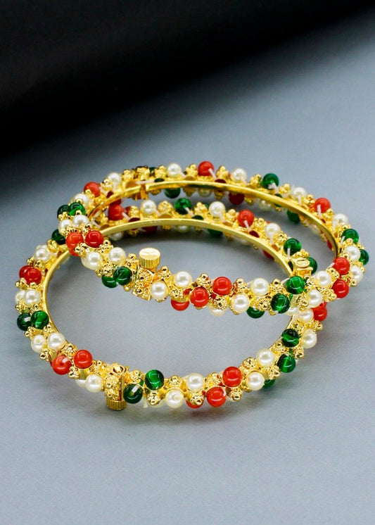 MULTI COLOUR PEARL BEADS BANGLES