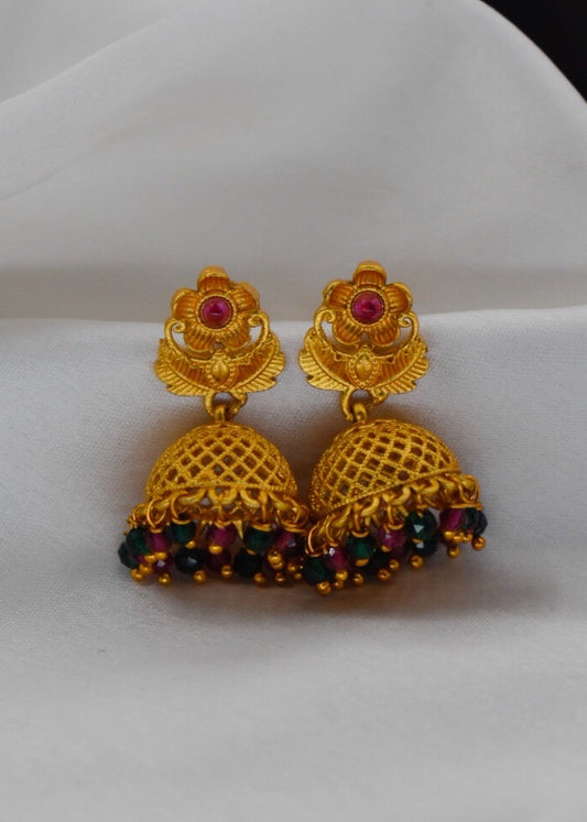 FLORAL WITH LEAF JHUMKI