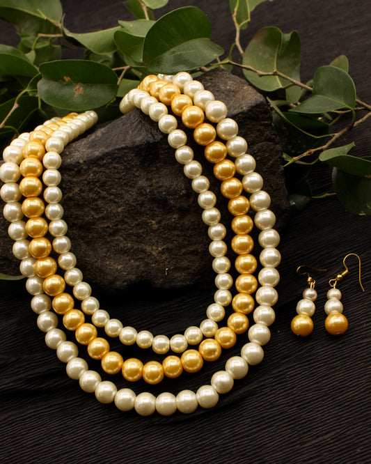 PARTY WEAR PEARL BEADS NECKLACE