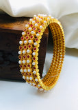 PEARL BEADS WITH STONE BANGLES