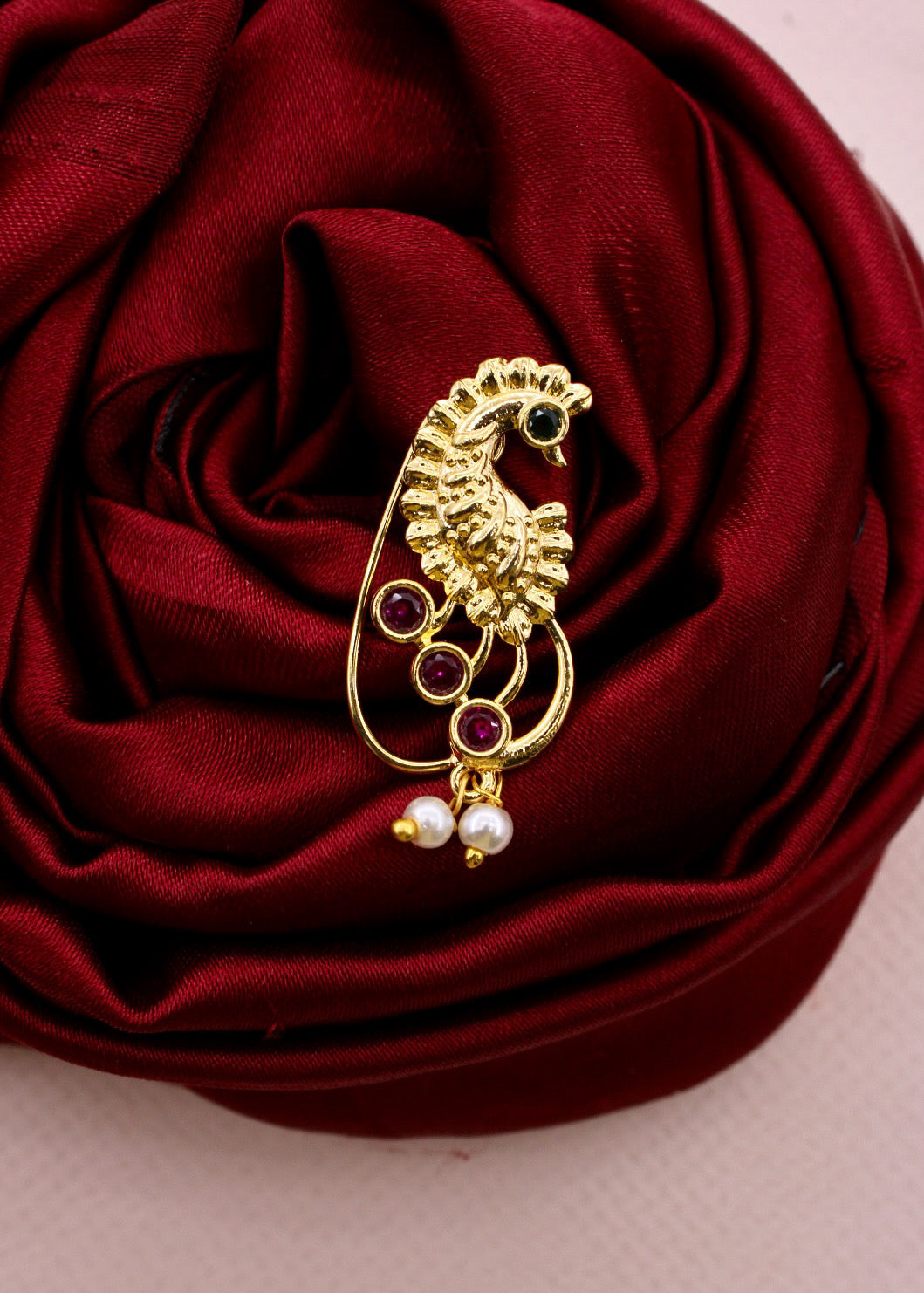 ENTICING PEACOCK ANTIQUE NATH