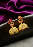 TRADITIONAL PEACOCK GOLDEN EARRINGS