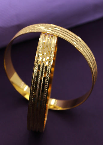 Purabi Jewels Beautiful Design Gold Plated Copper Bracelet Bangle Kangan  Set for Women and Girls