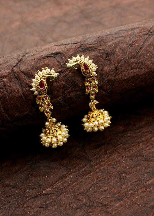 TRADITIONAL PEACOCK MOTI JHUMKI