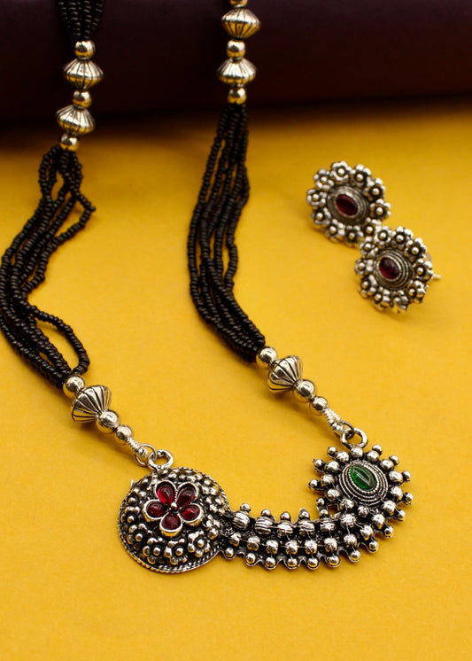 DELIGHT FLORAL OXIDISED MANGALSUTRA