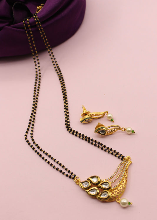 MATTE GOLD FINISH DIA MANGALSUTRA