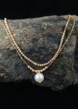 PEARL WITH WHITE STONE ANKLET