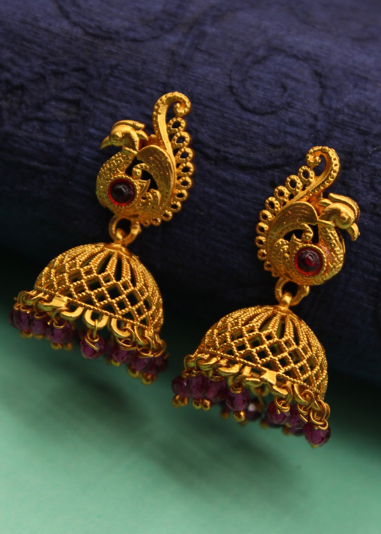 BEAUTIFUL PEACOCK JHUMKI EARRINGS