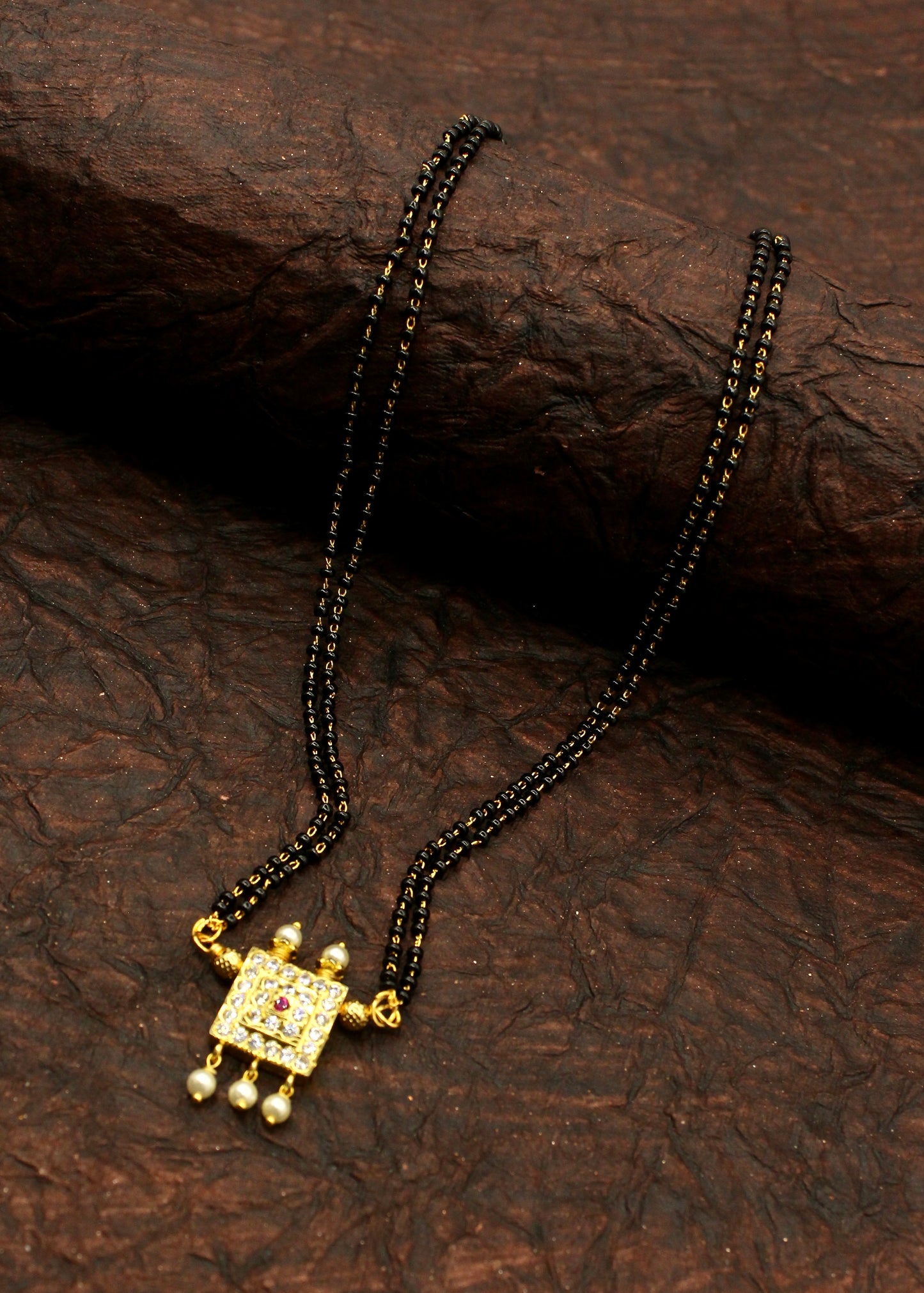 SQUARE DESIGNER MOTI MANGALSUTRA