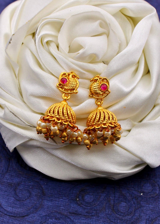 MAJESTIC PEACOCK JHUMKI EARRINGS