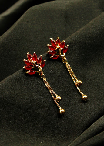 GRACEFUL PEACOCK DIA EARRINGS