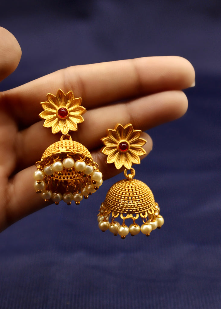 LOVELY FLORET MATTE JHUMKI – Sonchafa