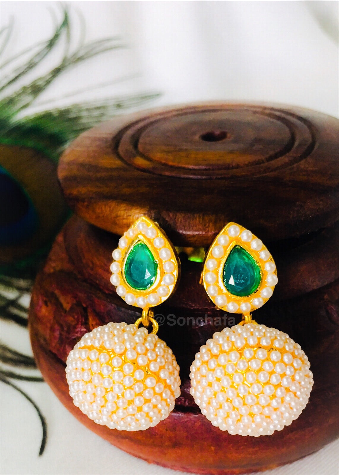 PEARL BALL EARRINGS