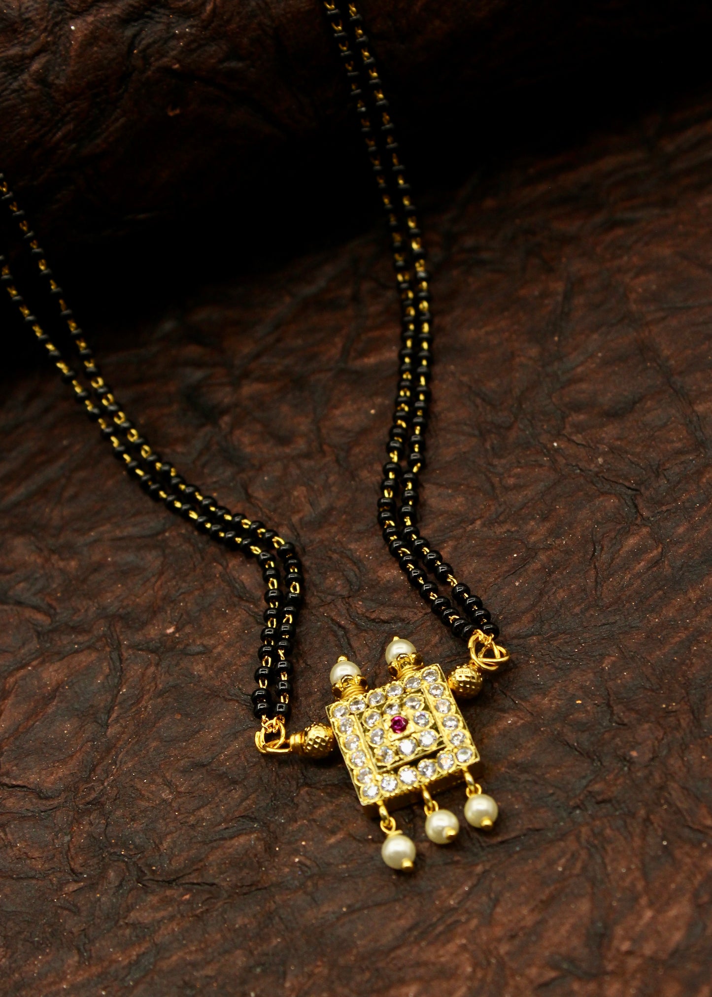 SQUARE DESIGNER MOTI MANGALSUTRA