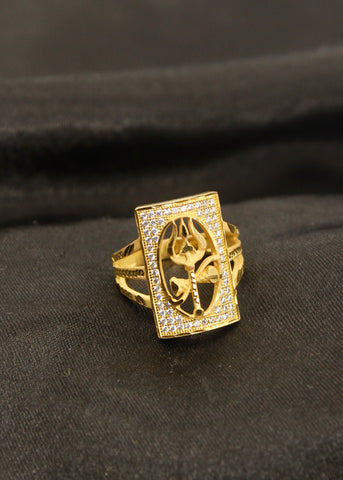 Lord trishul black stone ring diamonds for men