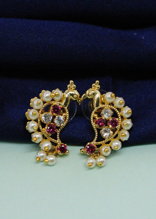 PEACOCK WITH PEARLS EARRINGS