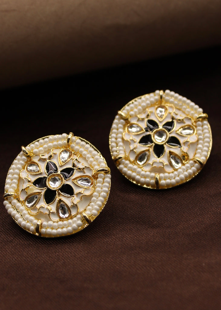 Antique Diamond And Gold Stud Earrings