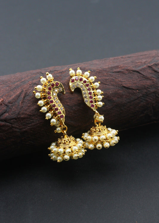 PUNERI DESIGNER EARRINGS WITH JHUMKI