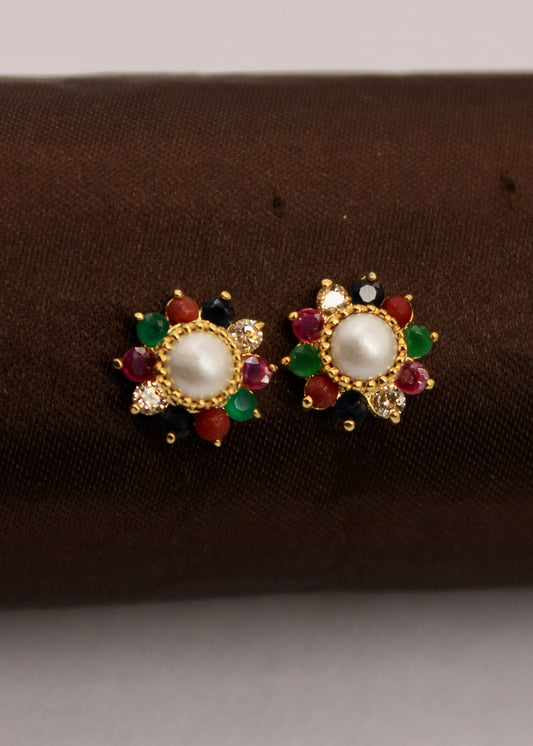PRETTY FLORET NAVRATAN STUDS