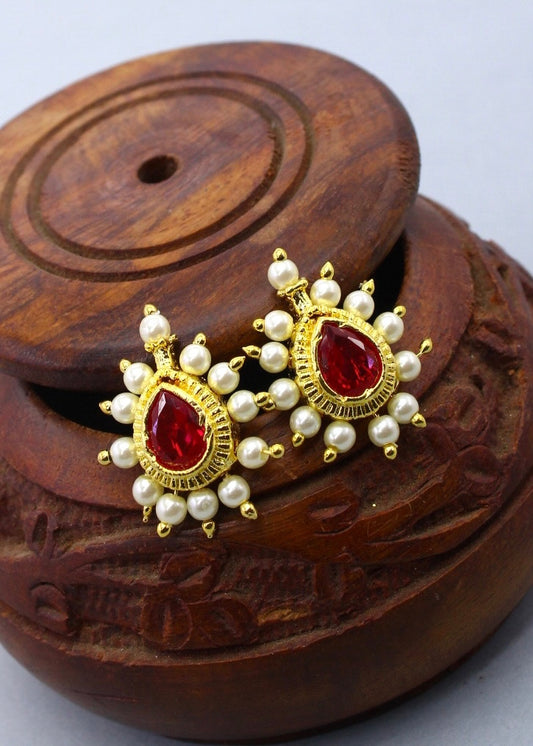 HALF MOON BUGADI WITH PEARL BEADS