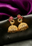 TRADITIONAL PEACOCK GOLDEN EARRINGS