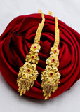 TEXTURED FLORAL KANCHAIN WITH EARRINGS