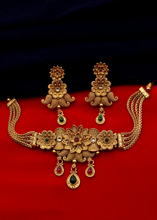 ROYAL FLOWERET CHOKER NECKLACE