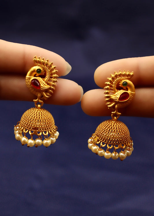 TRADITIONAL PEACOCK PESHWAI EARRINGS