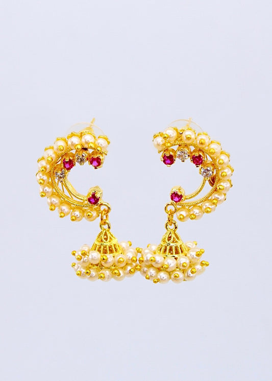 CLASSIC PEARLS DESIGNER JHUMKI